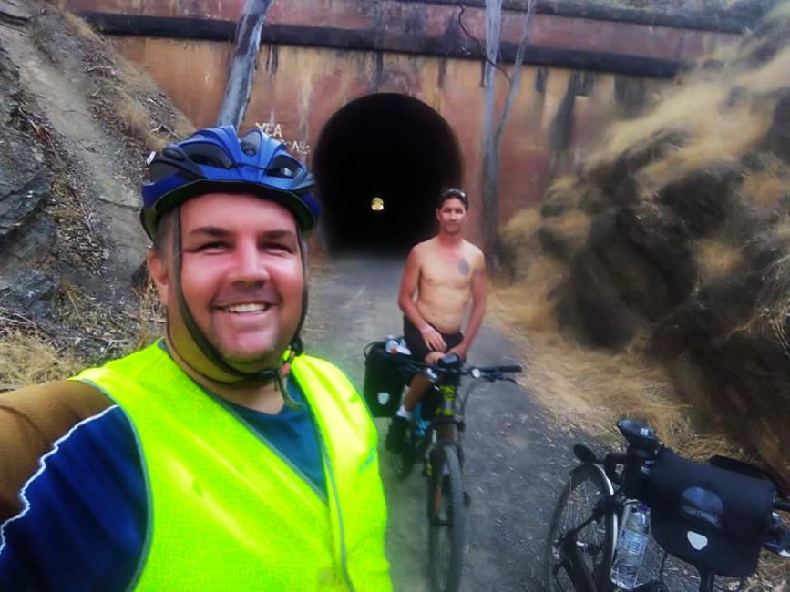 Exiting the Cheviot Tunnel on the Great Victorian Rail Trail