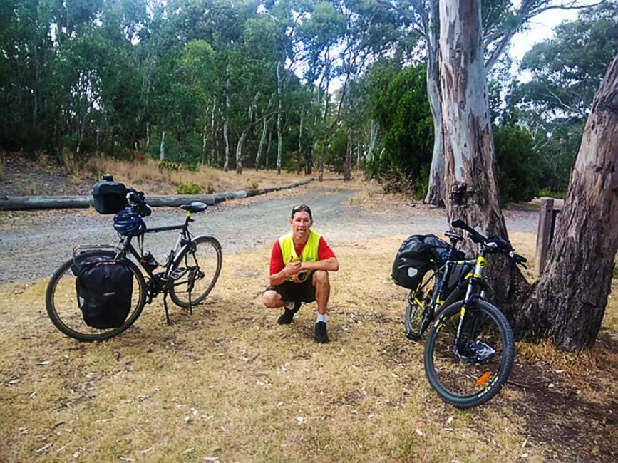 Our first rest stop on our mini bicycle tour just outside Dandenong